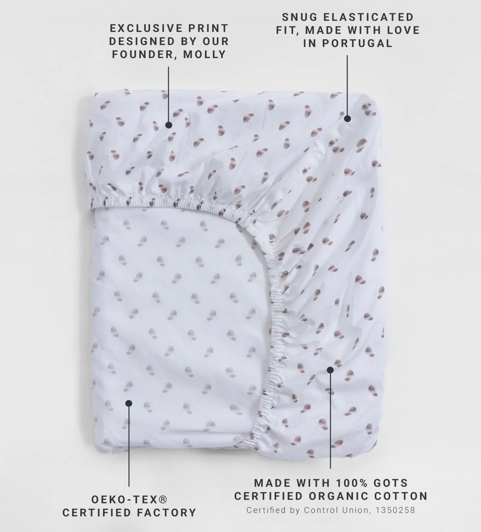 Acorn 100% Organic Cotton Fitted Sheet