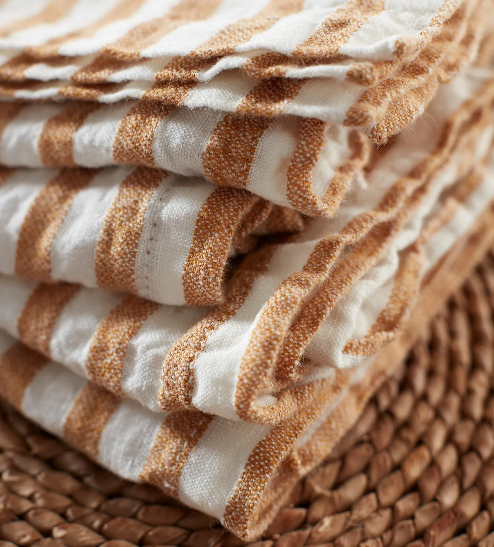Amber Cora Mid Stripe 100% Linen Napkins