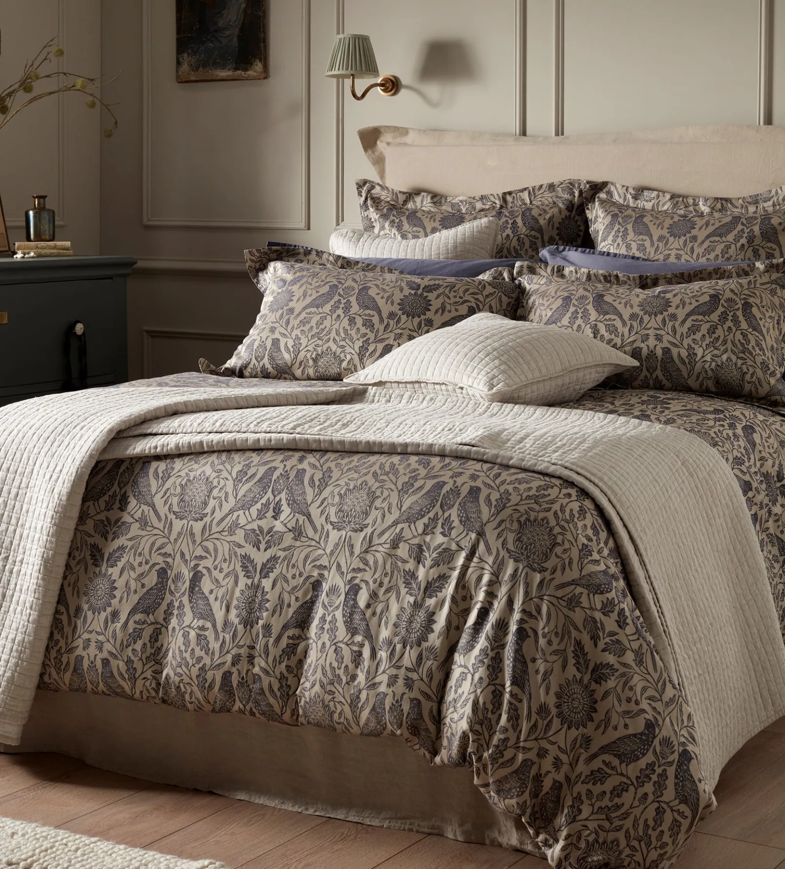 Birdie Jacquard 100% Cotton Duvet Cover