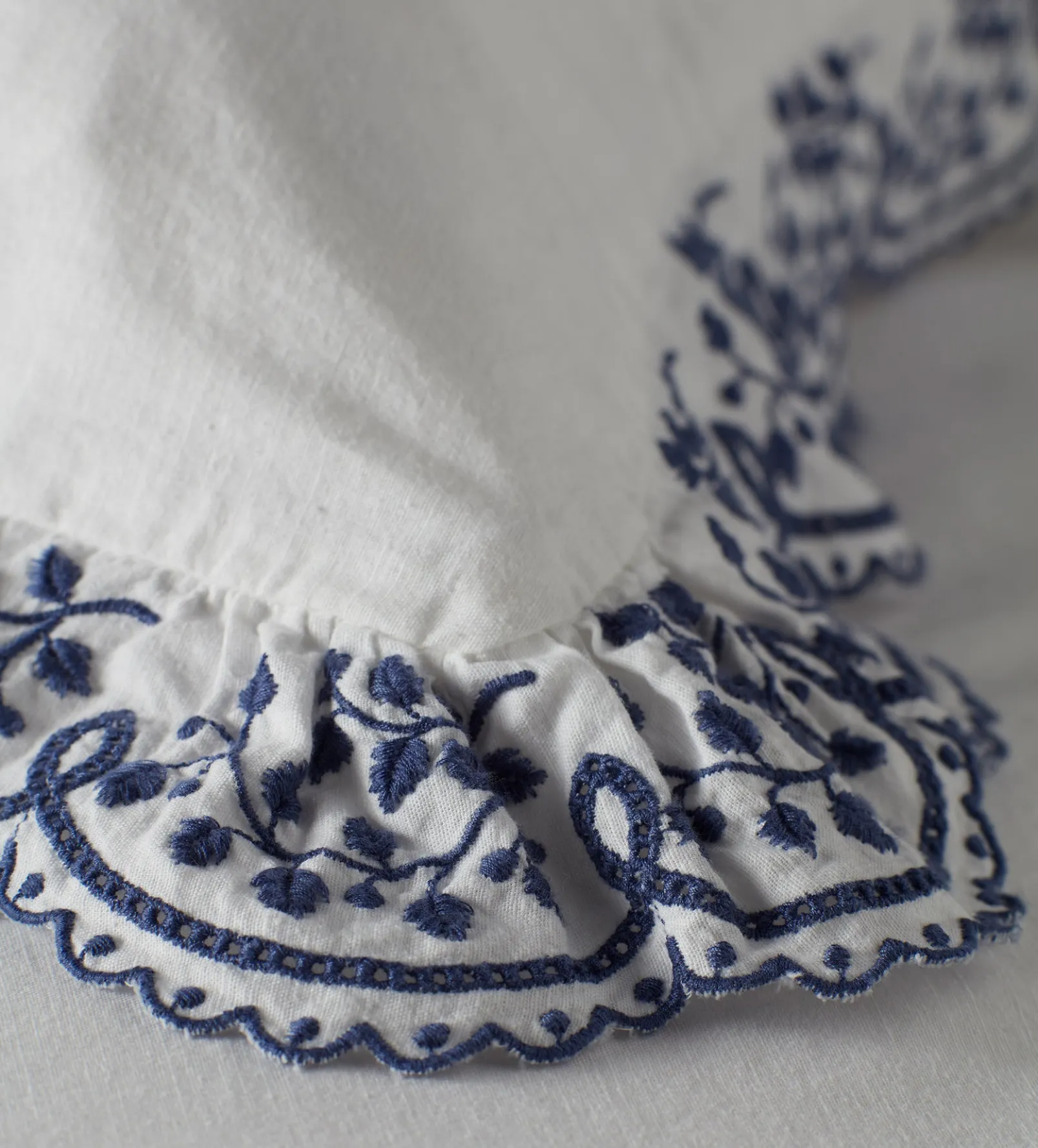 Blue Elsie Cotton Linen Pillowcase