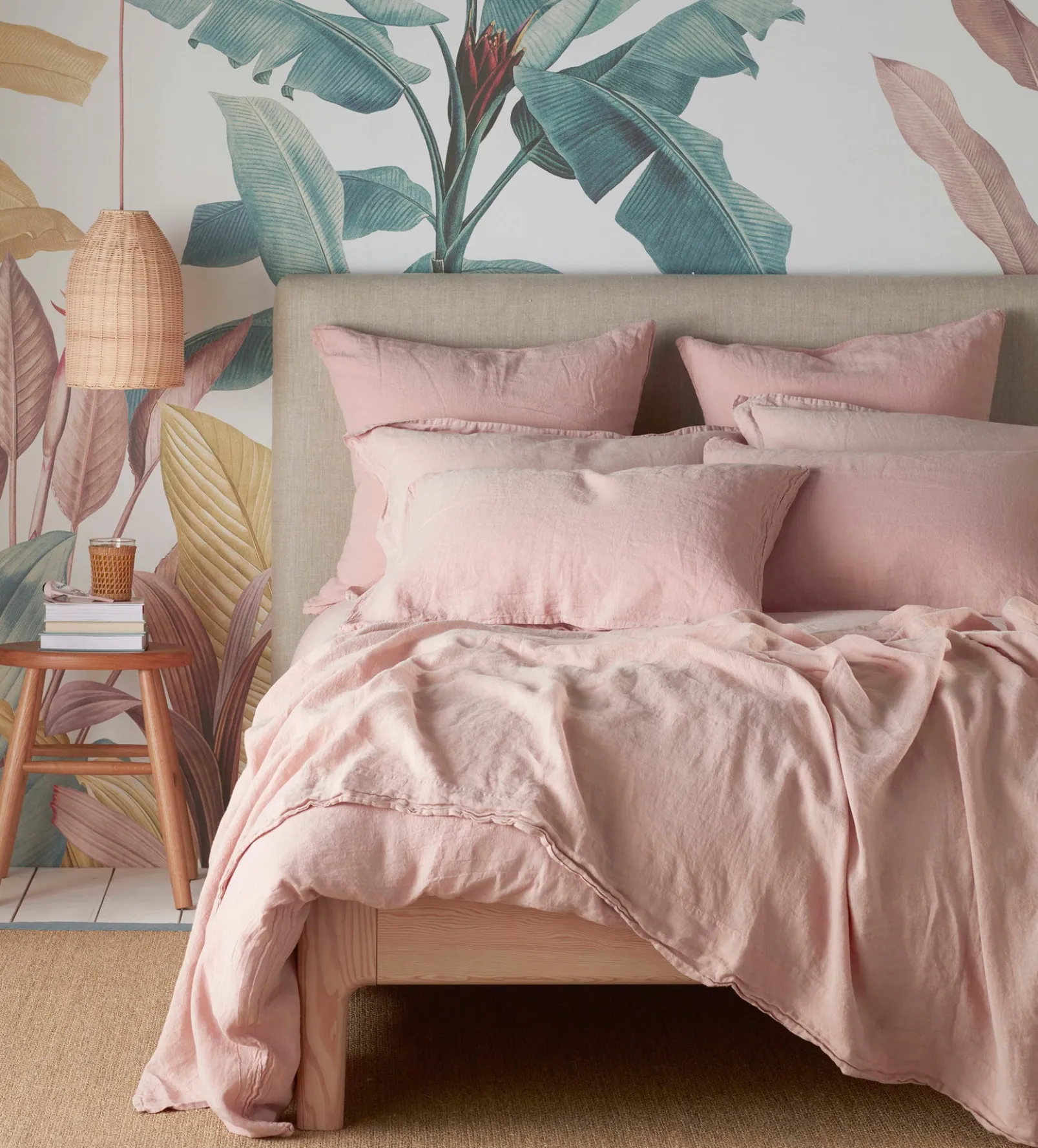 Blush Pink 100% Linen Duvet Cover