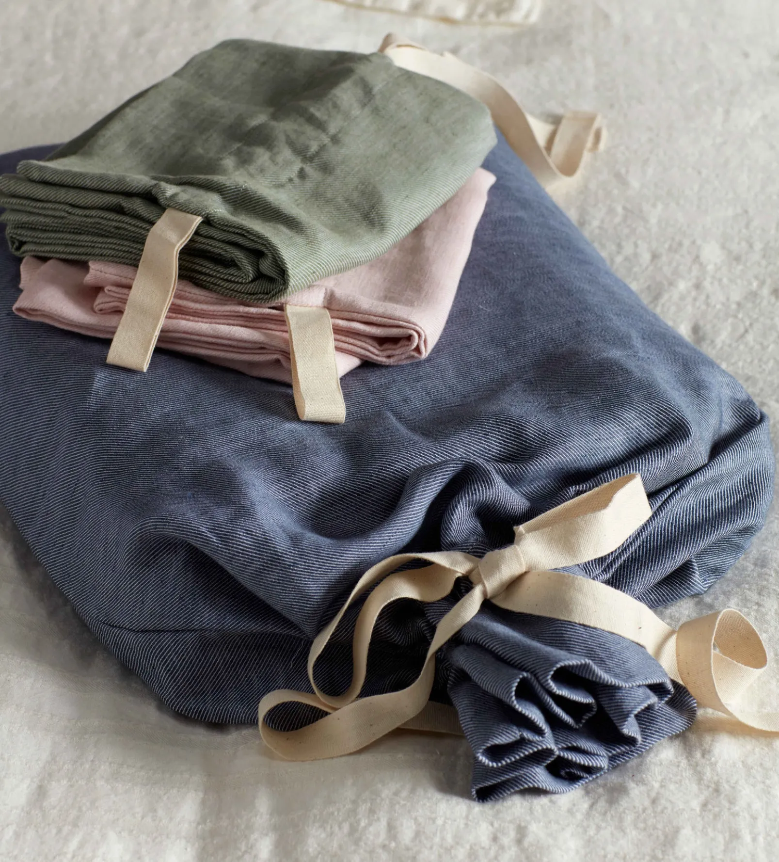 Blush Pink Bobby Cotton Linen Storage Bag