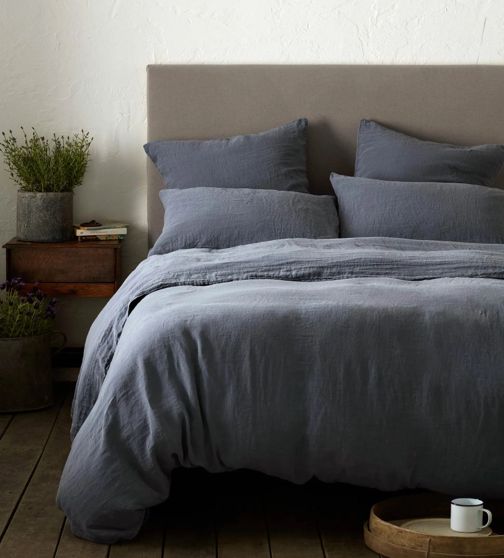French Blue 100% Linen Duvet Cover