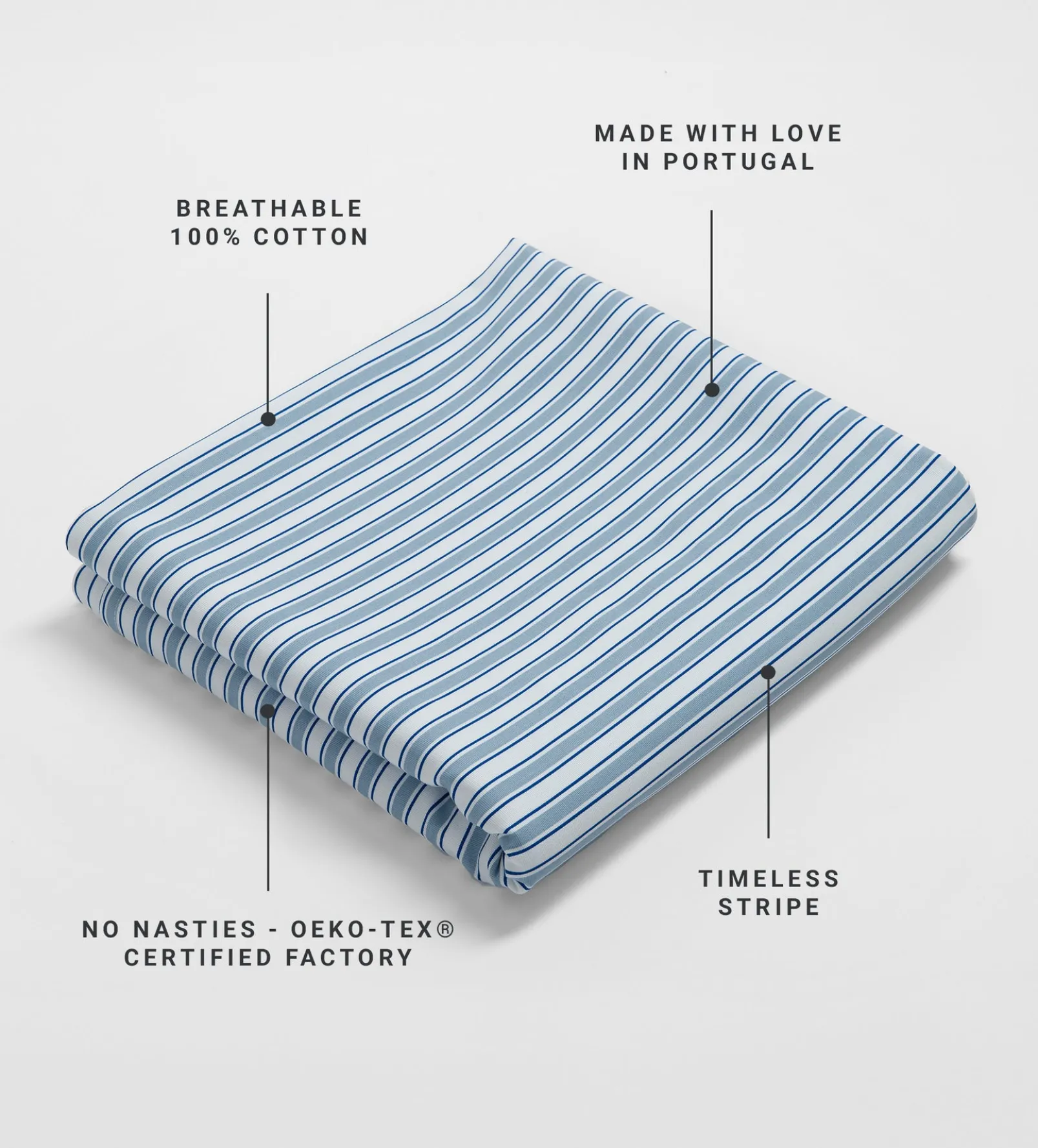 Glassette Teddy Stripe 100% Cotton Flat Sheet