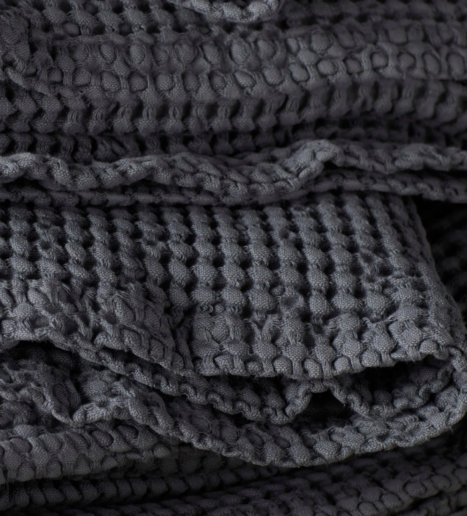 Graphite Grey 100% Cotton Waffle Towels
