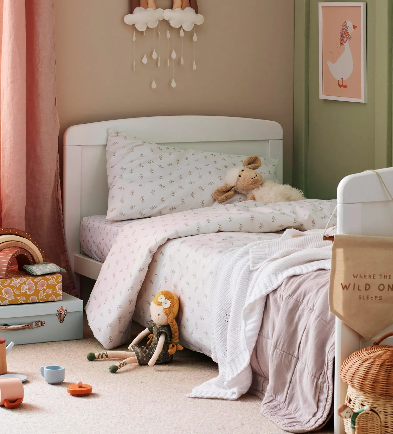 Mink Little Finn 100% Cotton Quilted Throw