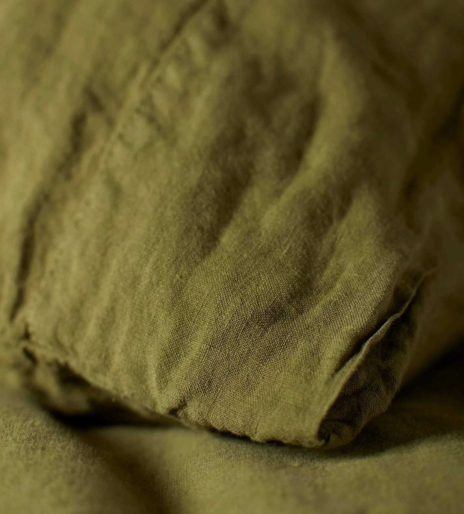 Moss Green 100% Linen Duvet Cover