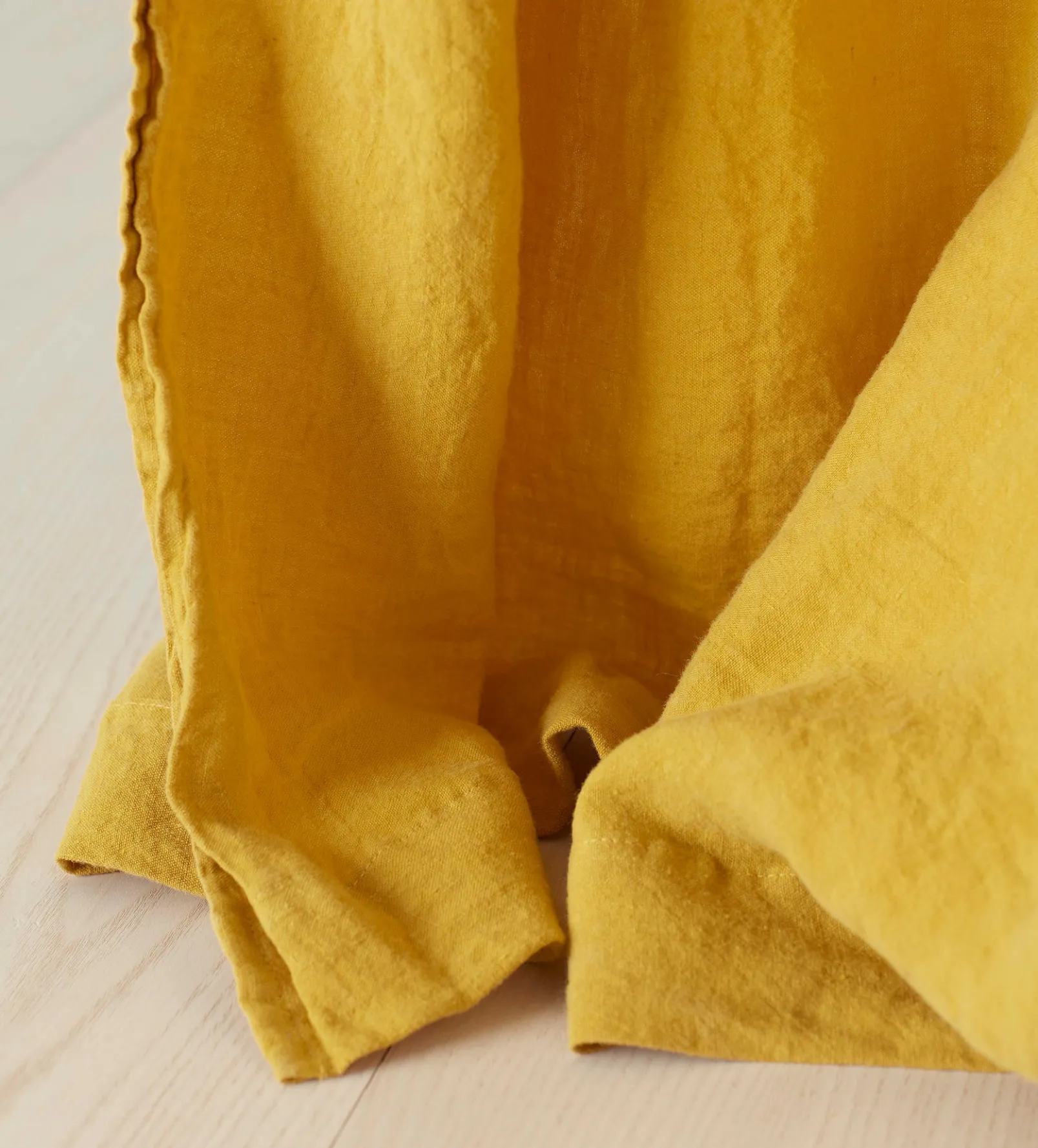 Mustard 100% Linen Loop Top Curtain (Single)