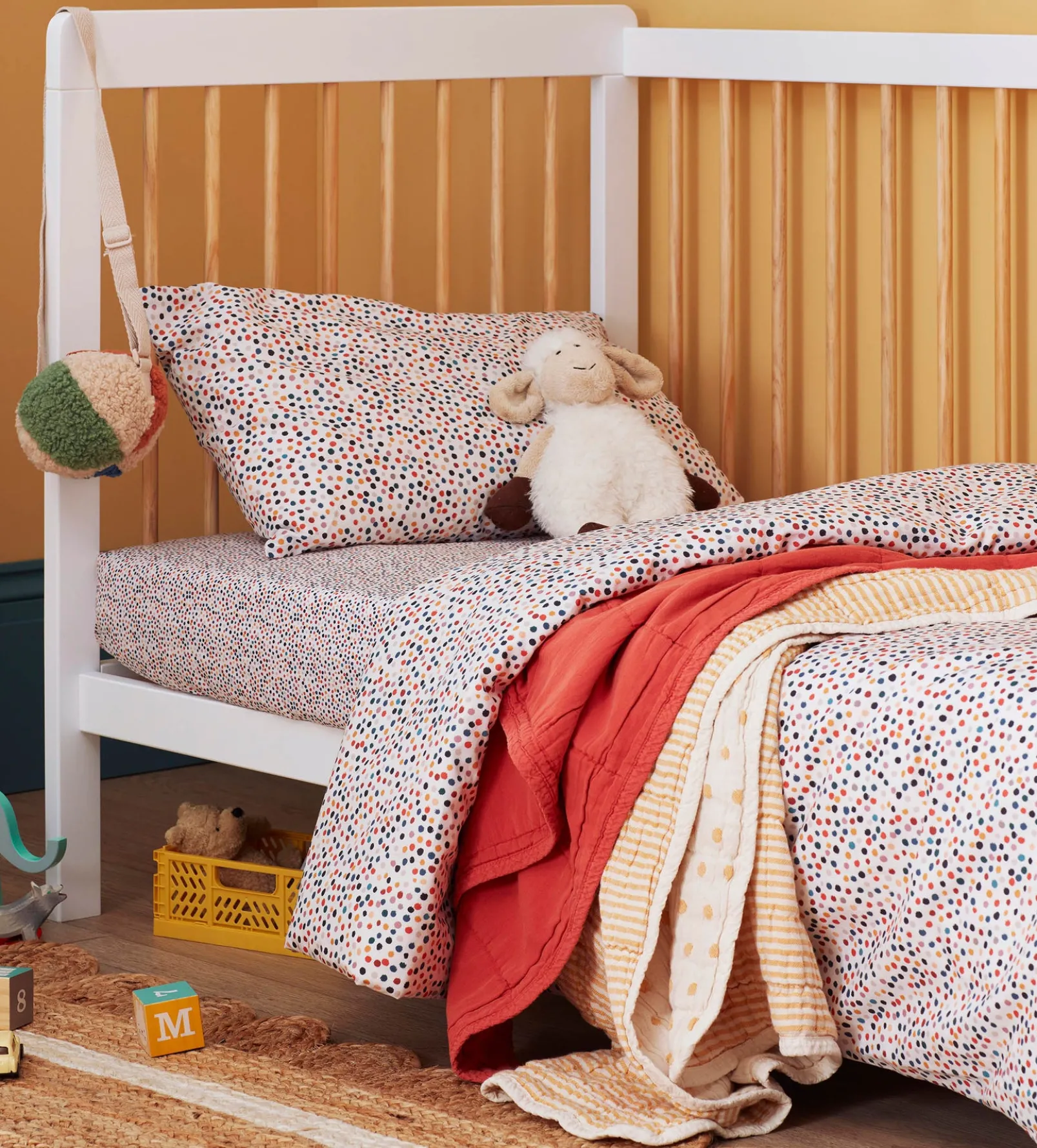 Mustard Spot Little Quinn 100% Cotton Quilted Throw