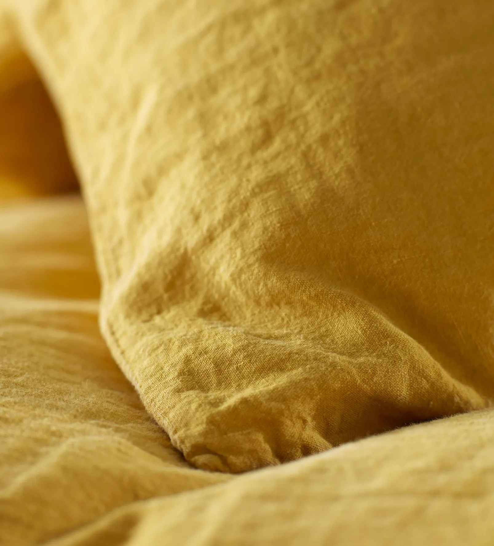 Mustard Yellow 100% Linen Duvet Cover