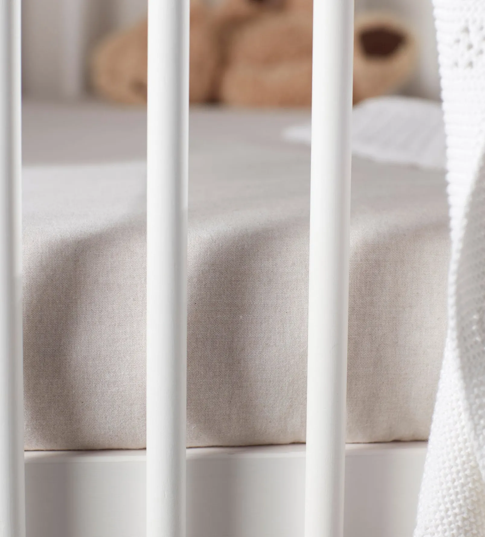 Natural Brushed Cotton Fitted Sheet