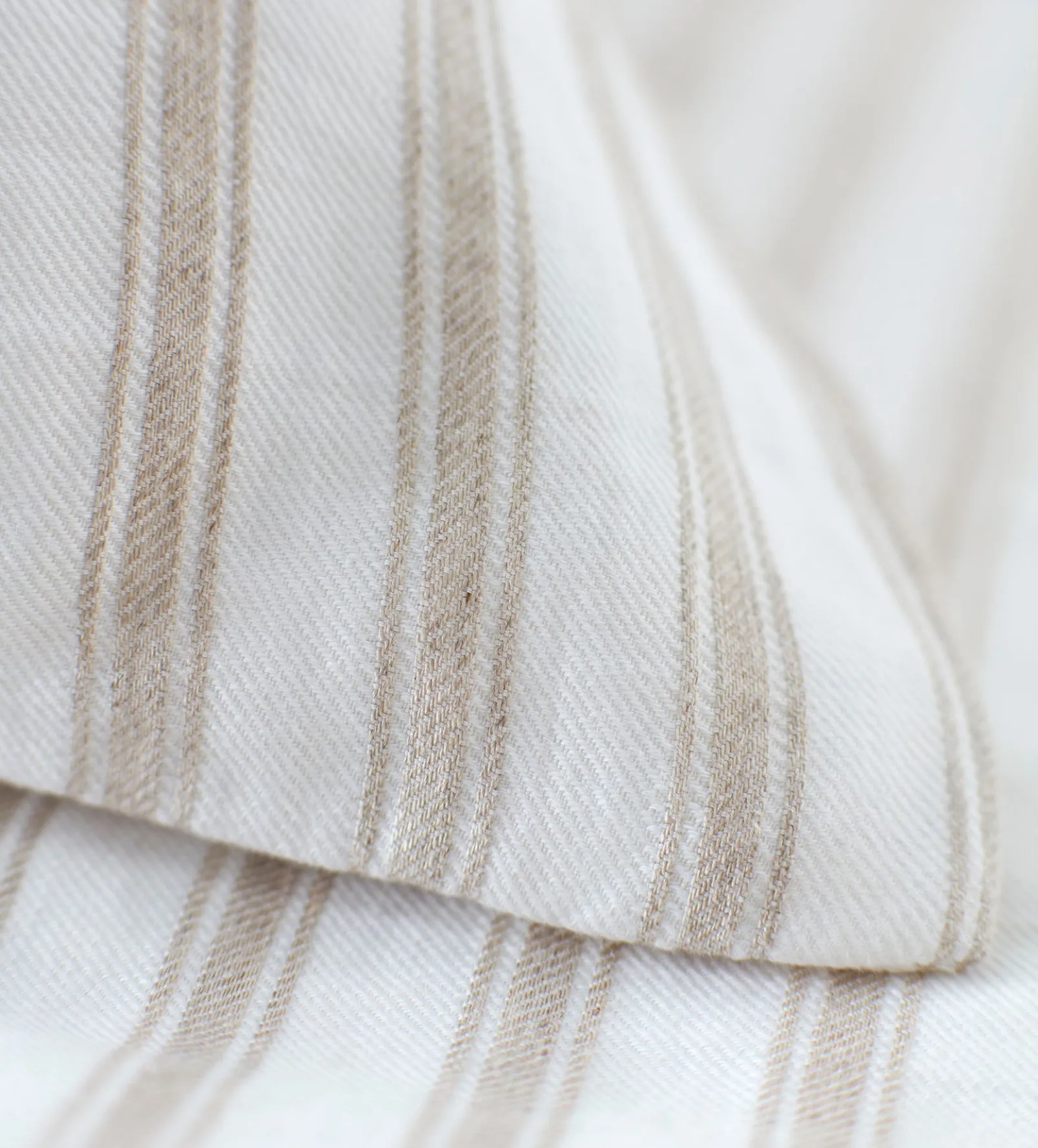 Natural French Ticking Stripe Cotton Linen Duvet Cover