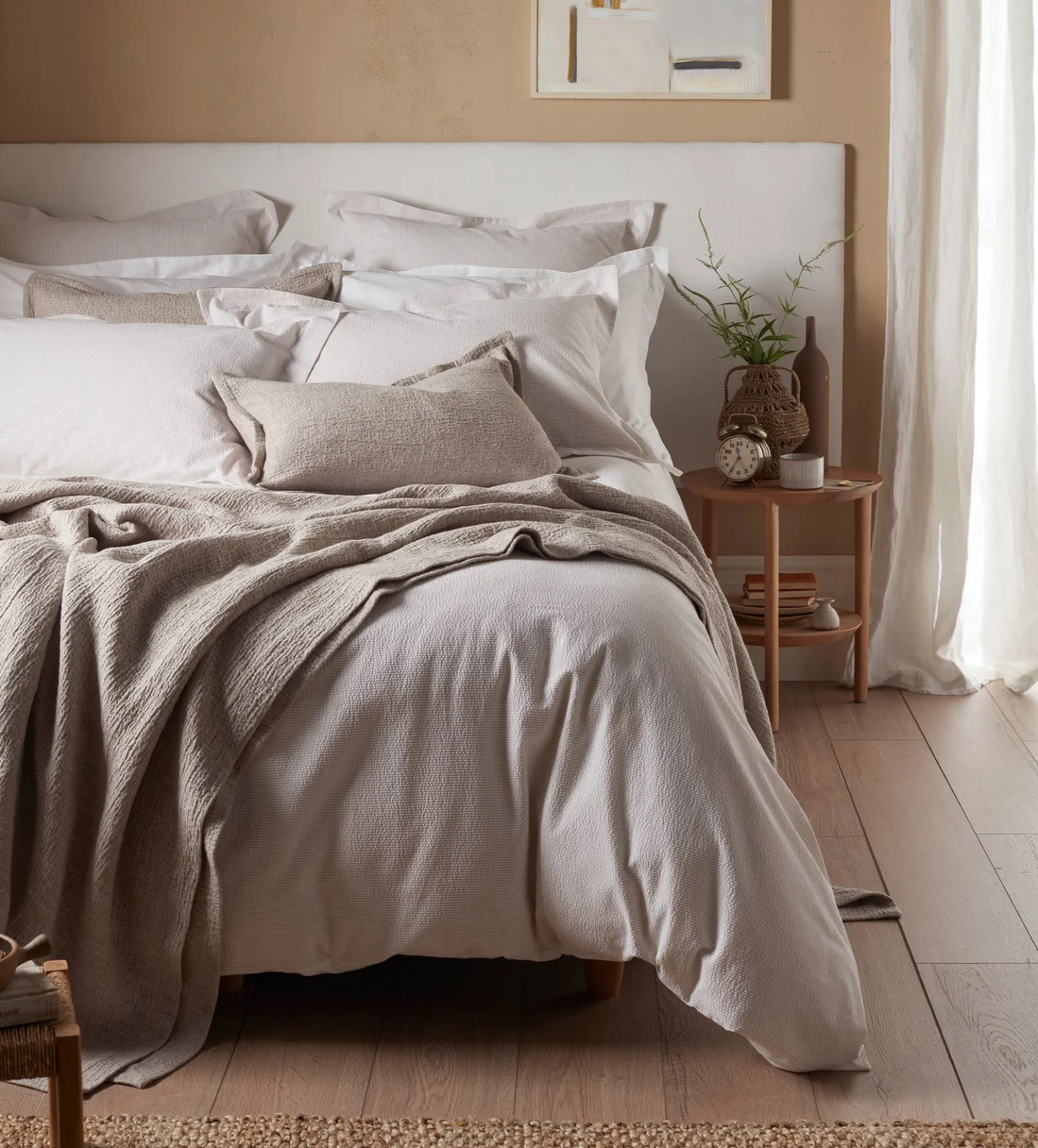 Natural Seersucker Stripe 100% Cotton Duvet Cover