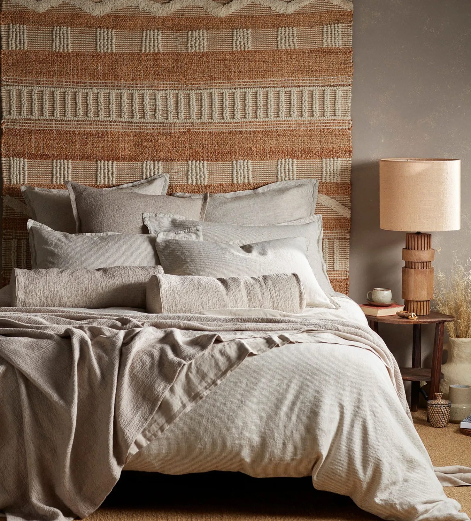 Natural Sid Stripe 100% Linen Duvet Cover