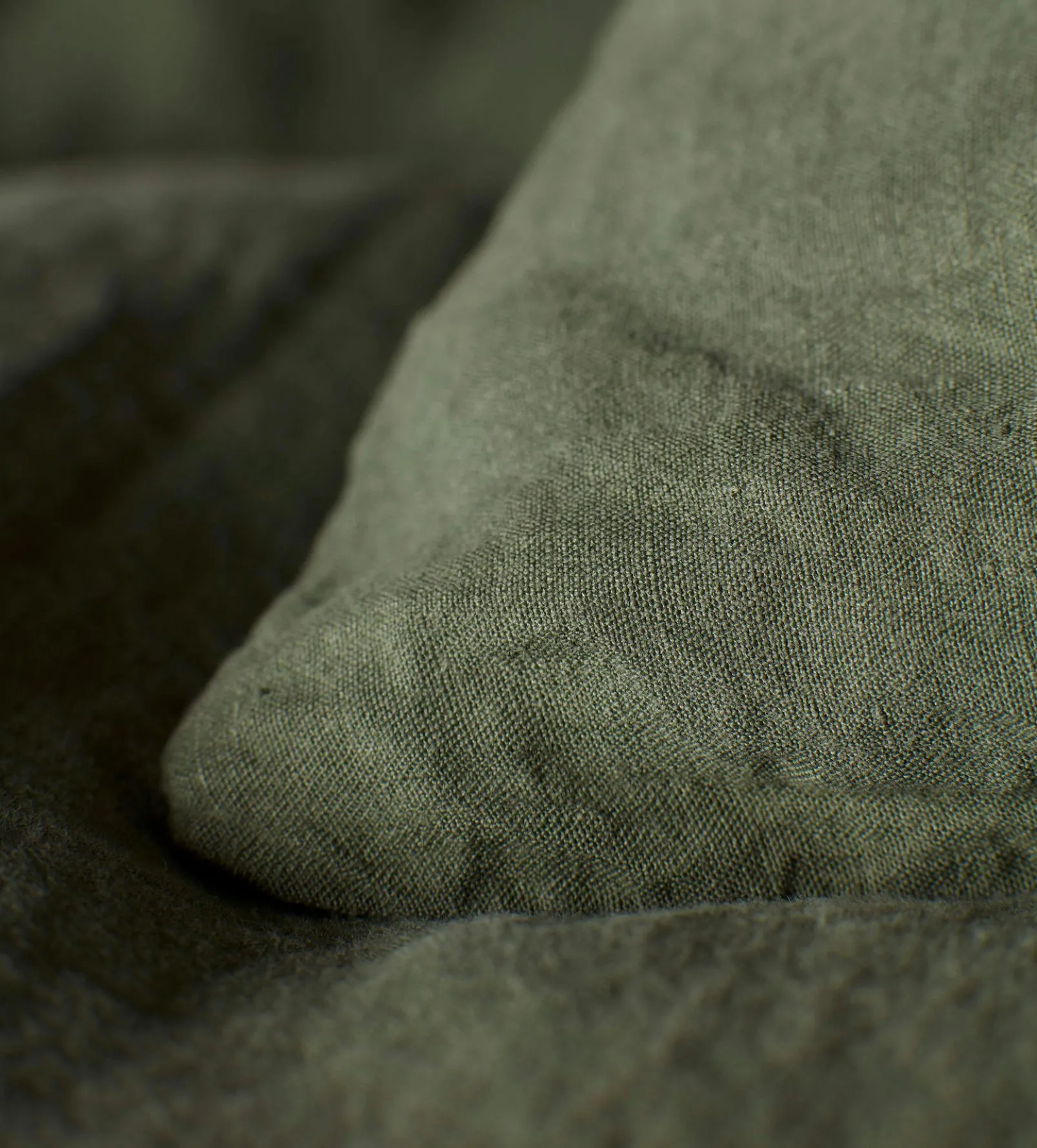 Olive Green 100% Linen Duvet Cover