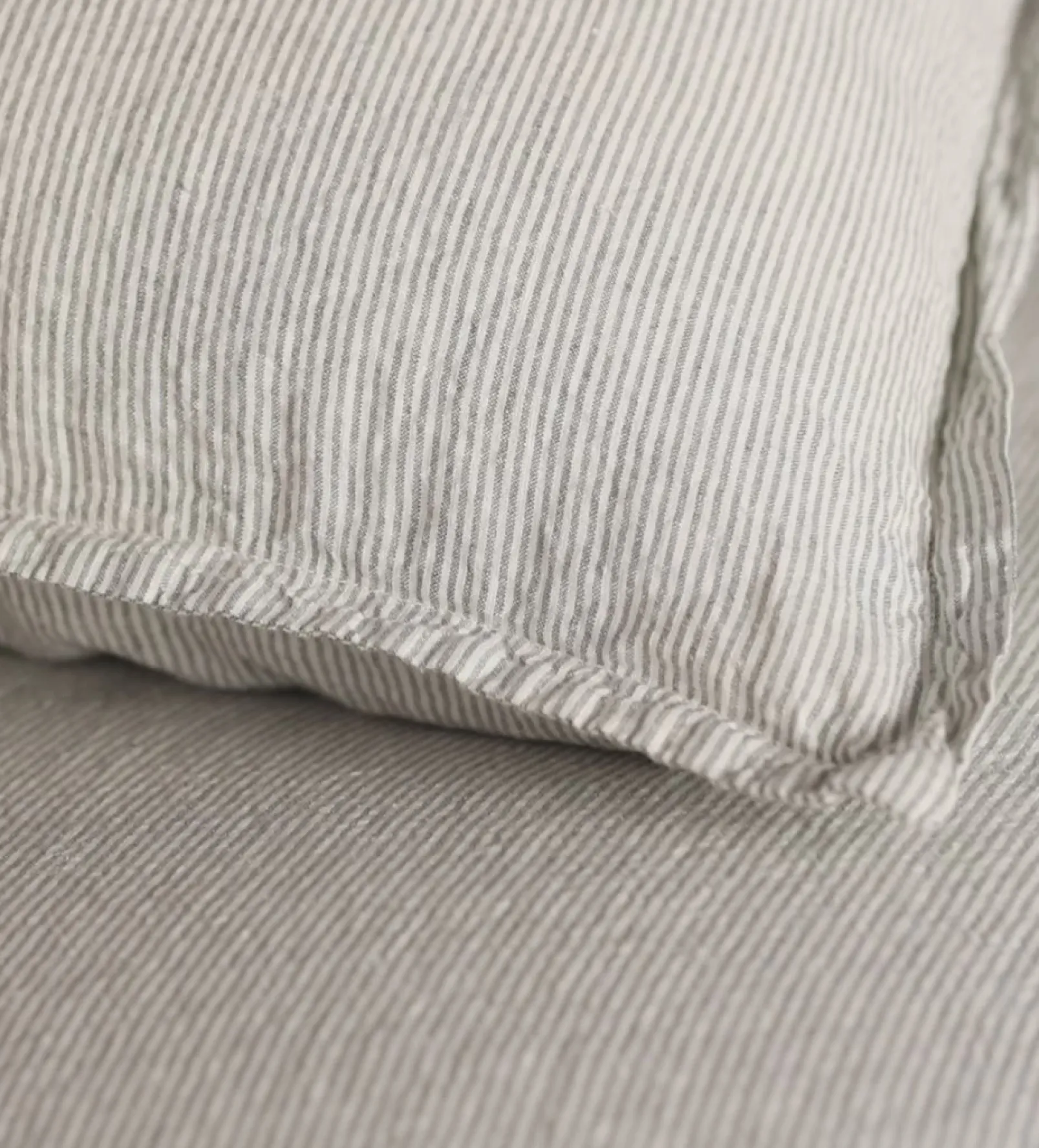 Olive Green Sid Stripe 100% Linen Fitted Sheet
