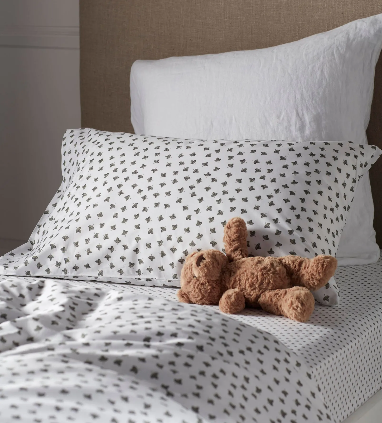 Olive Little Leaf 100% Organic Cotton Duvet Cover Set