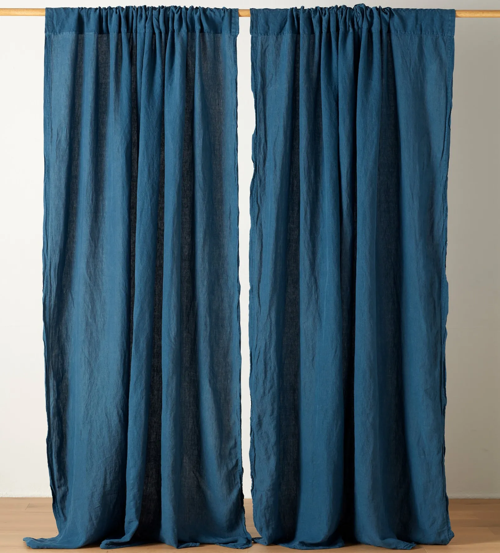 Peacock 100% Linen Loop Top Curtain (Single)