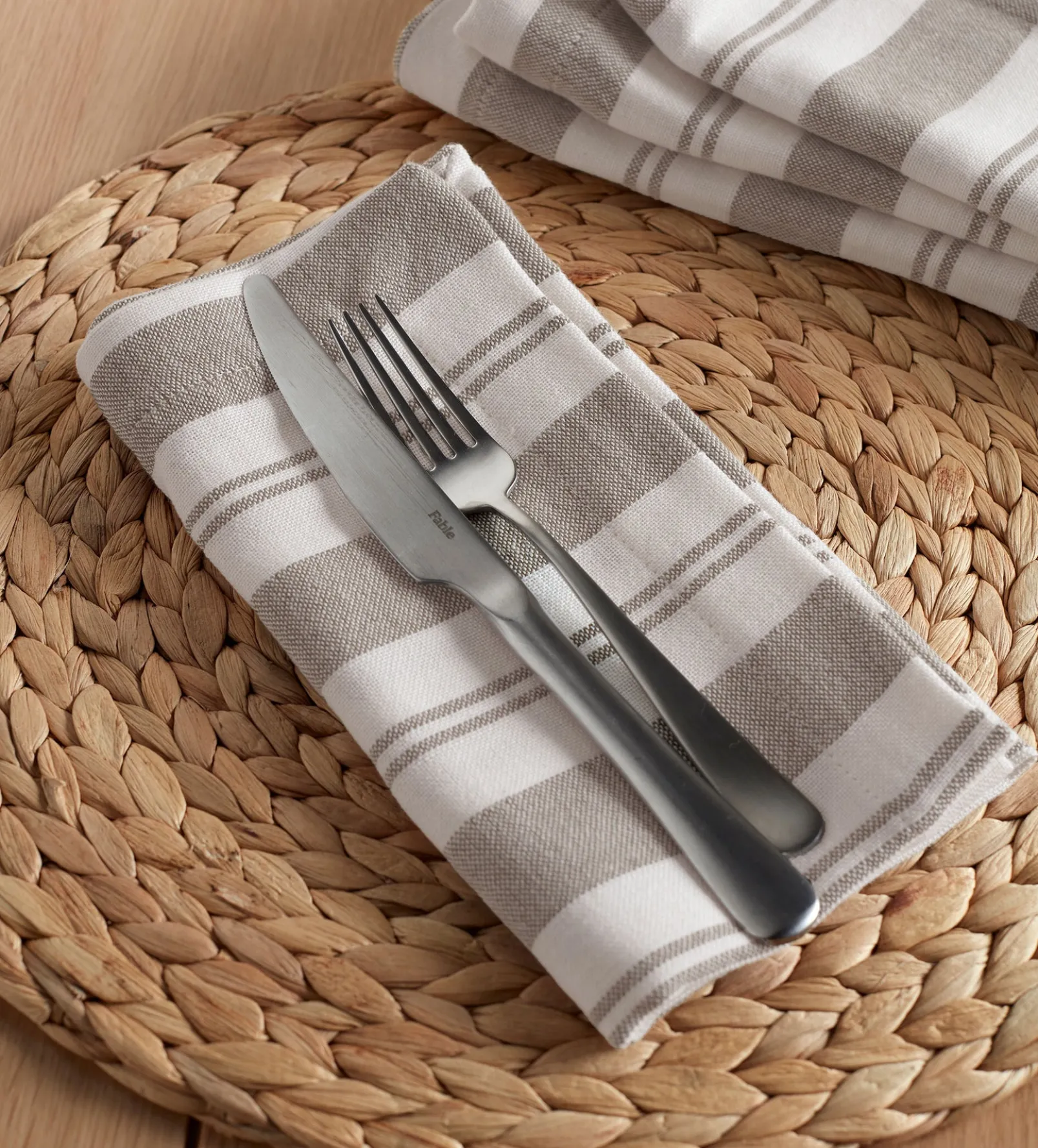Taupe Isaac 100% Cotton Napkins - Set of 4