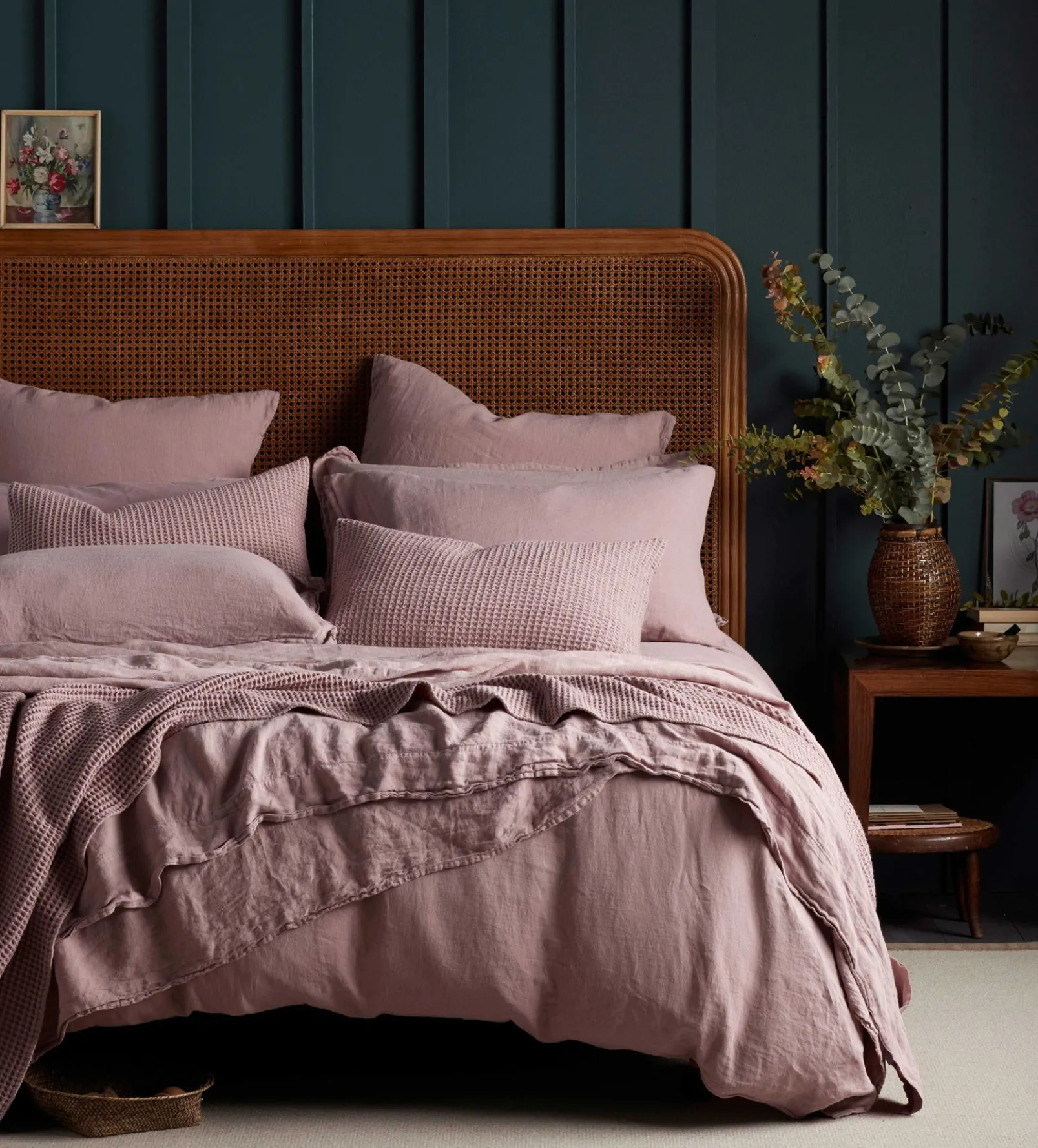 Vintage Rose 100% Linen Duvet Cover