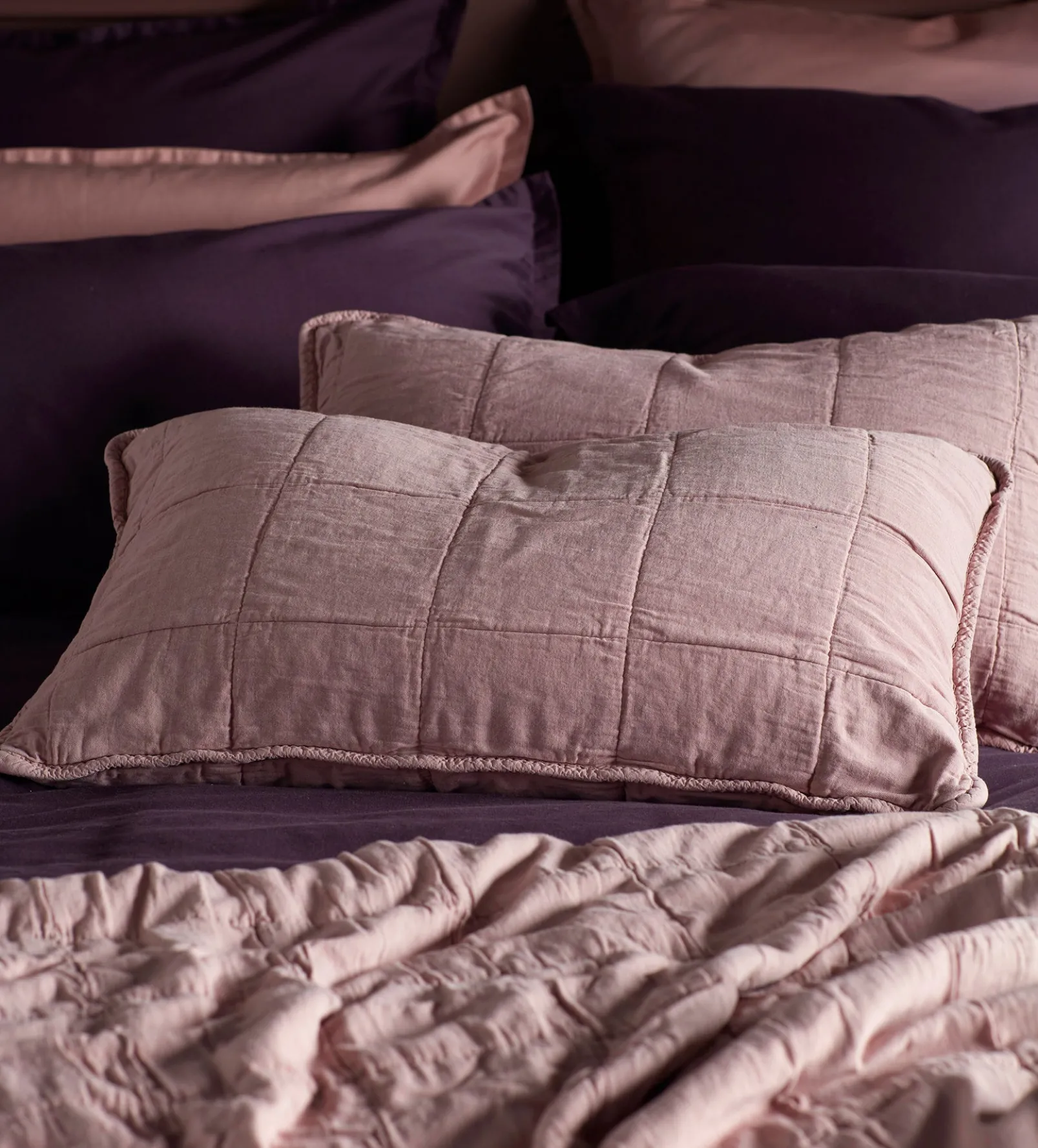 Vintage Rose Finn 100% Cotton Quilted Cushion Cover