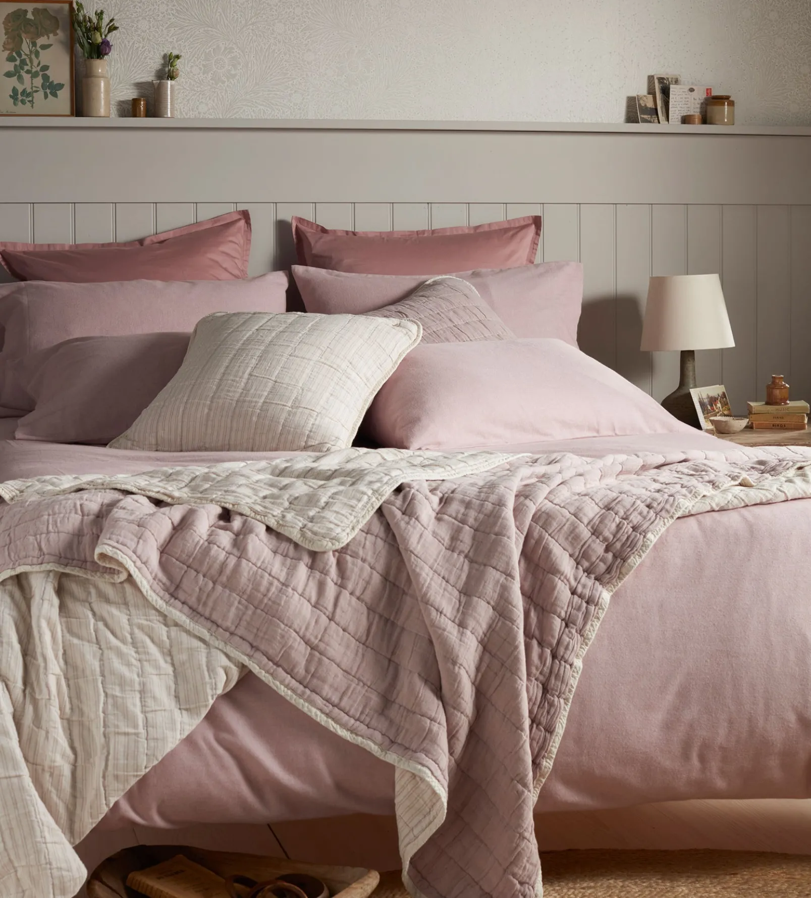 Vintage Rose Henry Brushed 100% Organic Cotton Duvet Cover