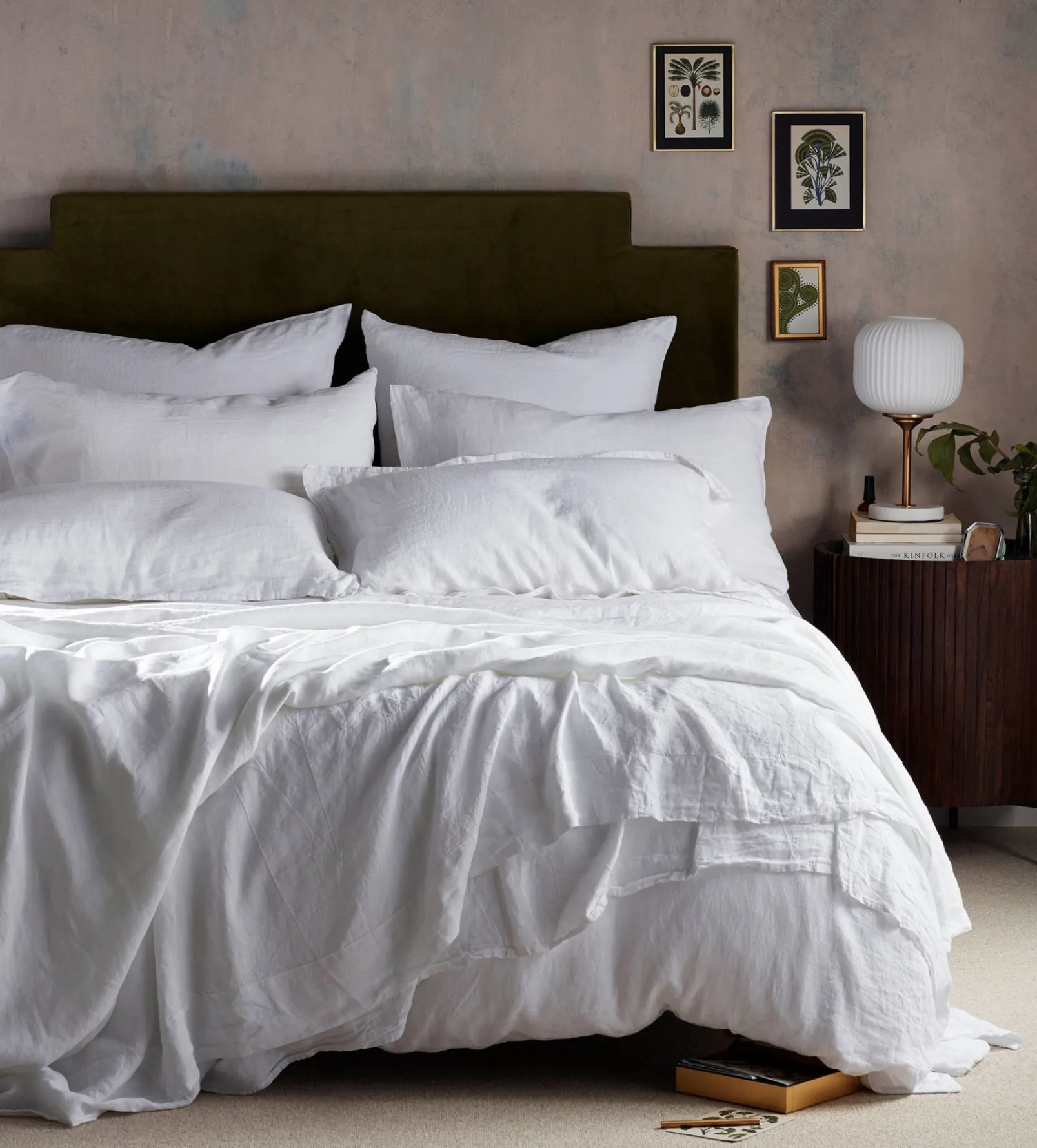 White 100% Linen Flat Sheet