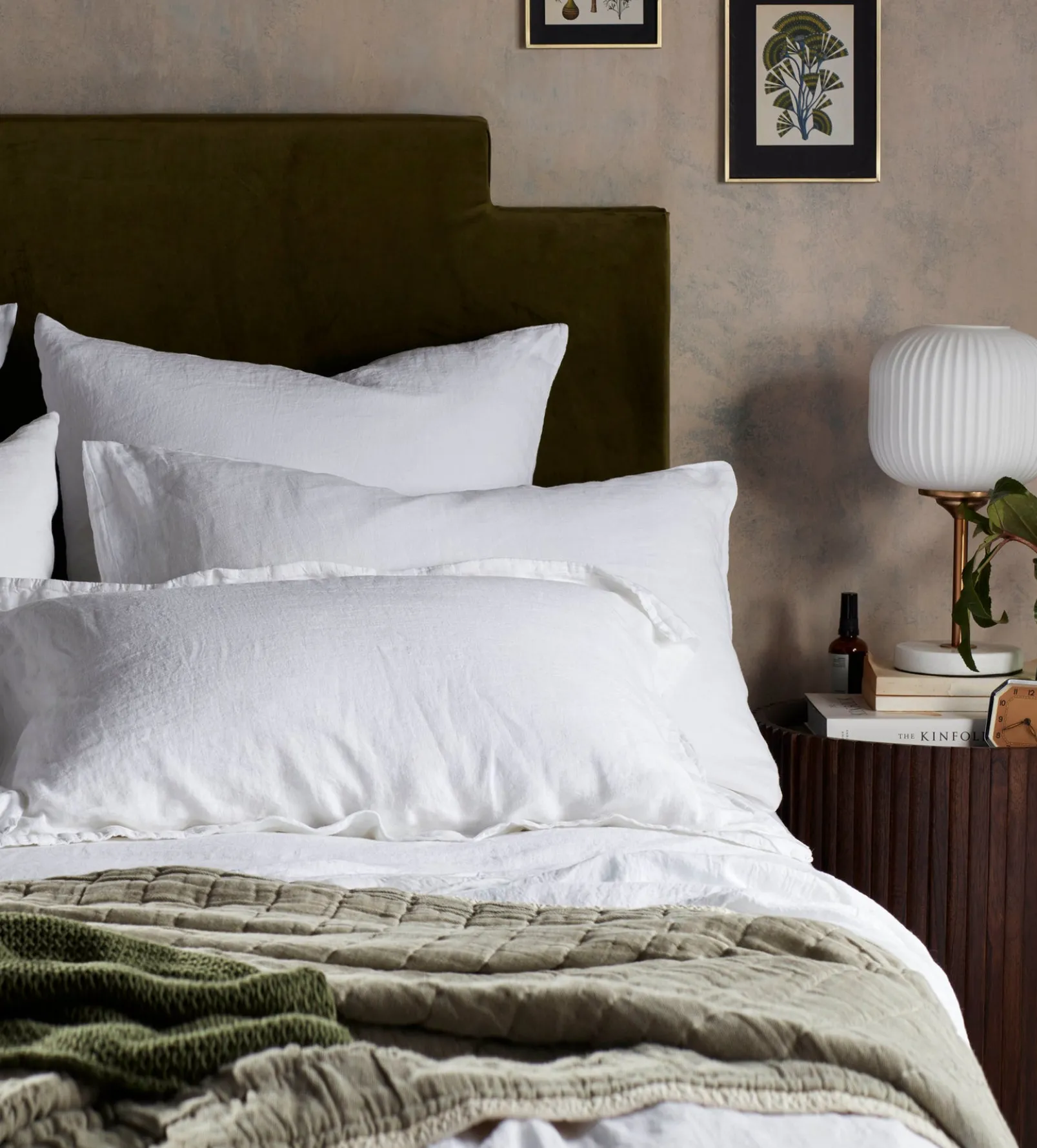 White 100% Linen Housewife Pillowcase