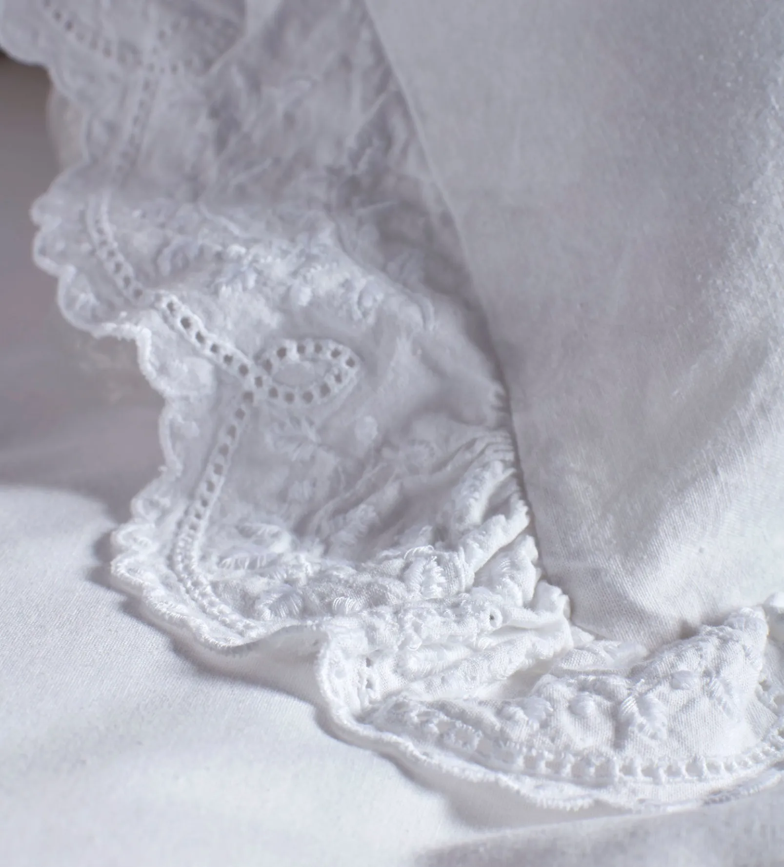 White Elsie Cotton Linen Duvet Cover