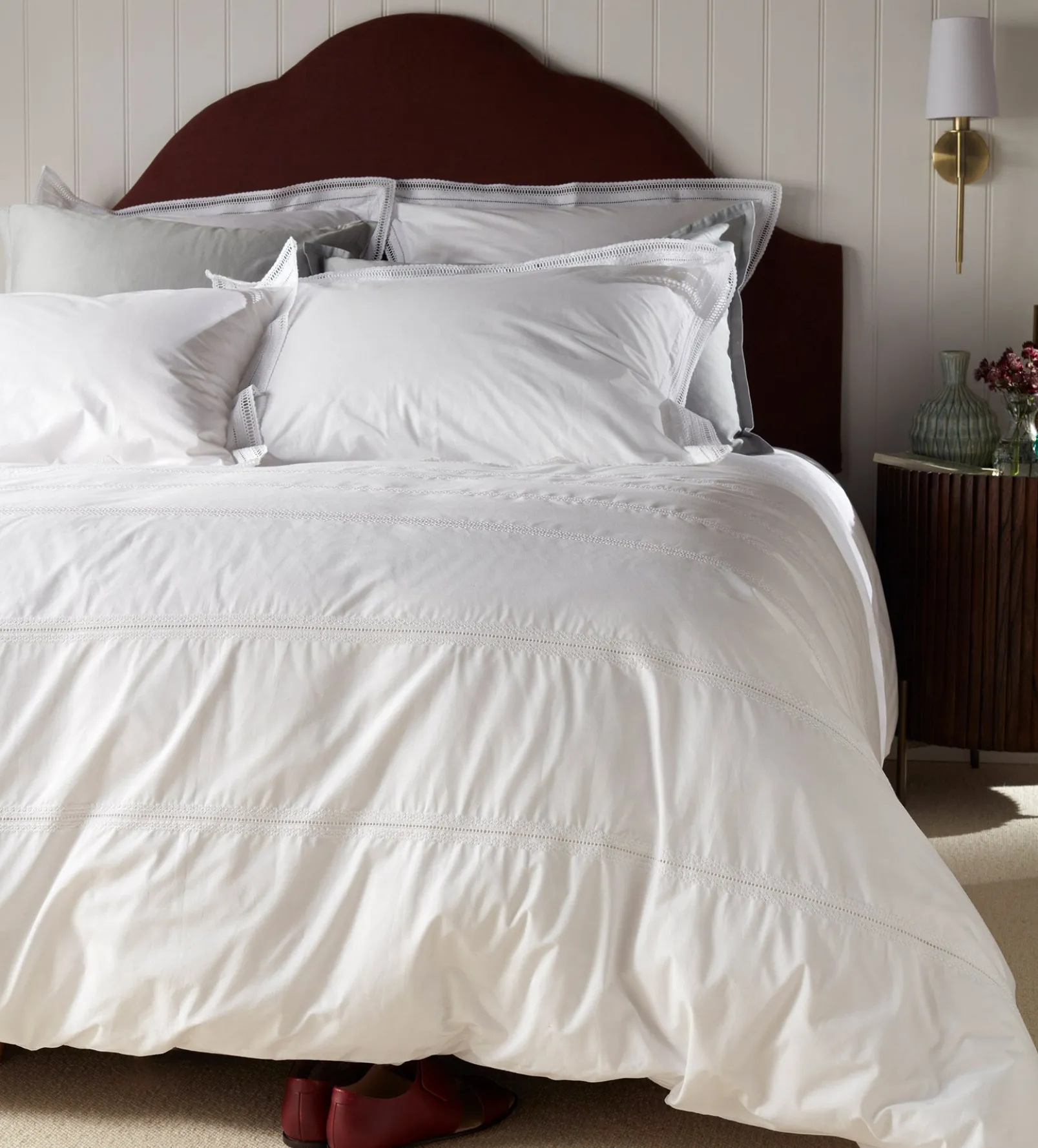 White Freya 100% Cotton Duvet Cover
