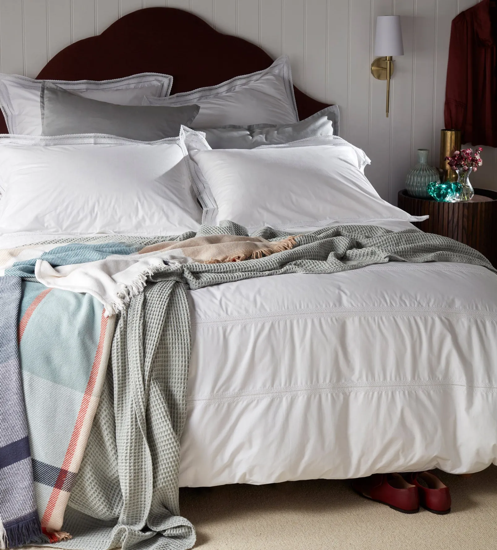 White Freya 100% Cotton Duvet Cover